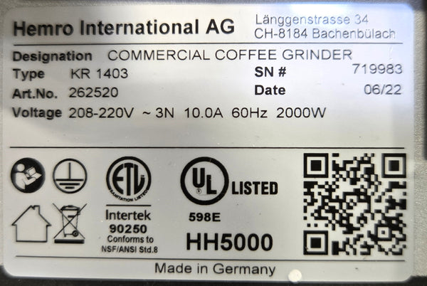 Ditting KR1403 Coffee Grinder