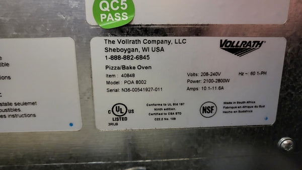Vollrath 40848 Pizza Oven - Never Used