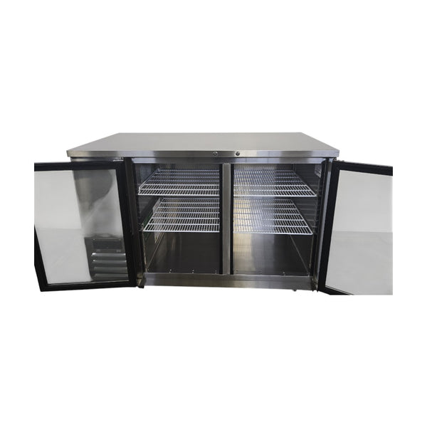 Atosa MBB59GGR Back Bar Refrigerator - 2 Glass Door - 59 Inch