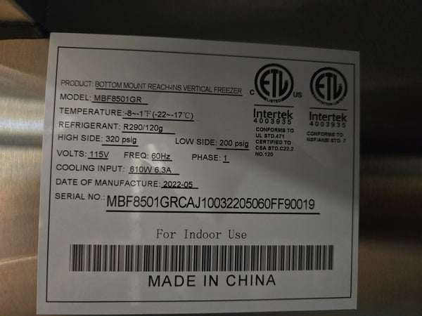 Atosa MBF8501GR Reach-In Freezer