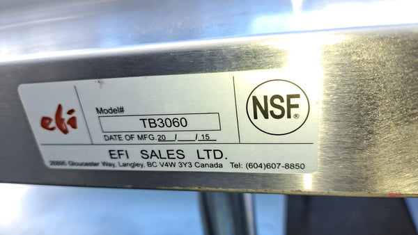 EFI T3060 Stainless Steel Double Work Table