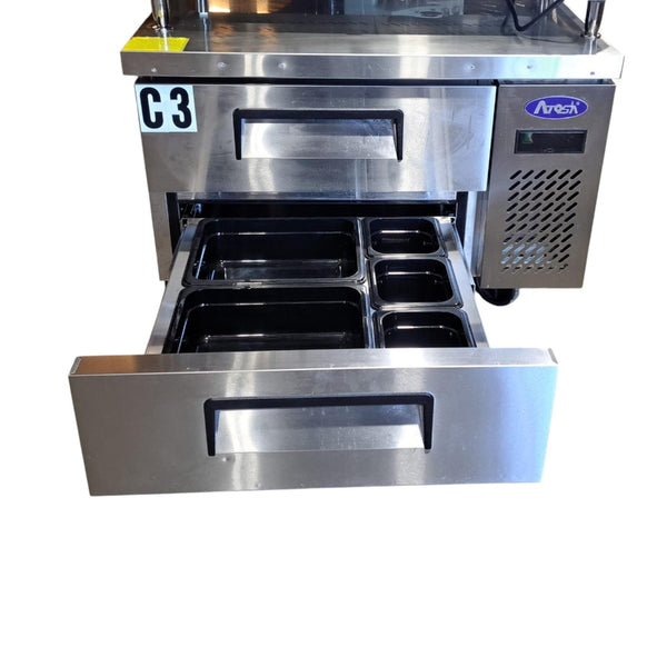 Atosa MGF8448GR Refrigerated Chef Base - 2 Drawer - 36 Inch