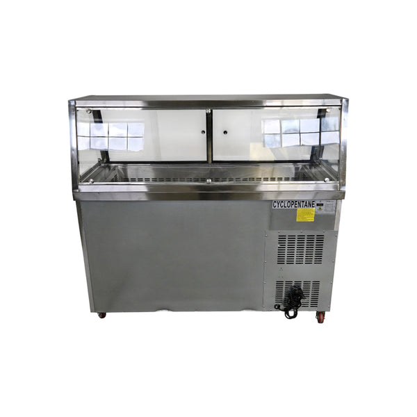 Sub-Equip CUSC-60G Refrigerated Prep Table - 2 Solid Door - Sneeze Guard - 60 Inch