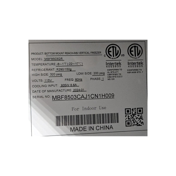 Atosa MBF8503GR Freezer - 2 Solid Door