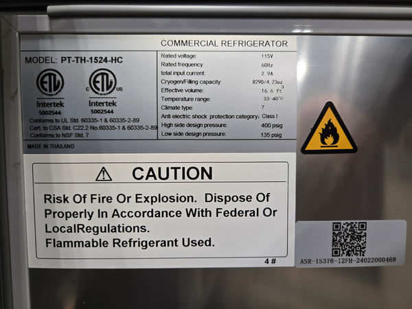 Omcan PT-TH-1524-HC Juneau Prep Table - Never Used