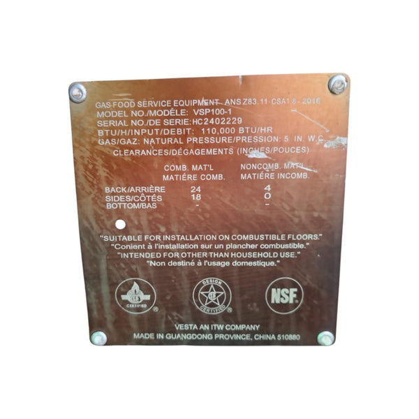 Vulcan VSP100-1 Stock Pot Range - Nat Gas