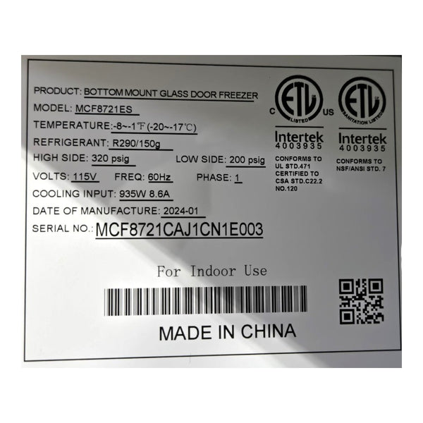 Atosa MCF8721ES Upright Freezer - 2 Door - Cosmetic Damage