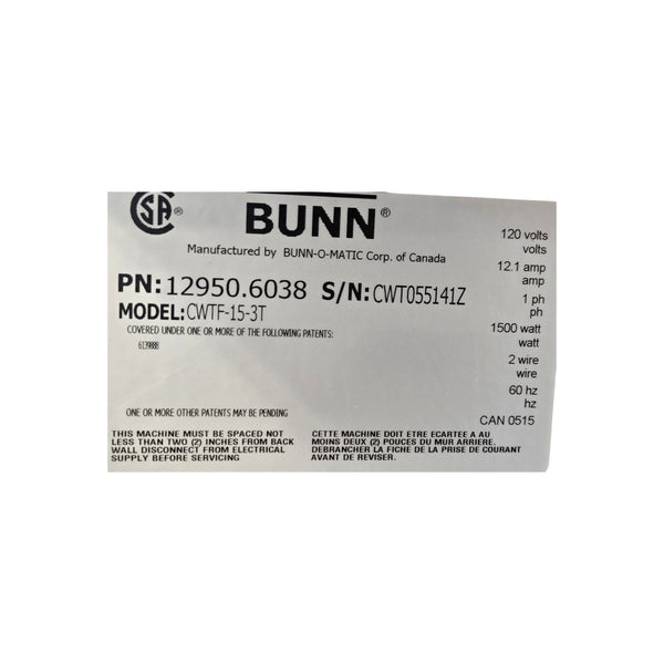 Bunn CWTF-153T Coffee Brewer