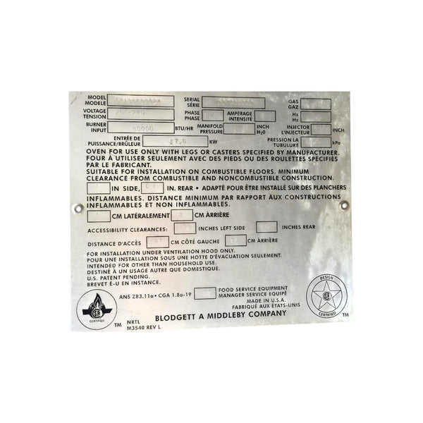 Blodgett SG2136G00024 Double Stacked Pizza Oven - Nat Gas