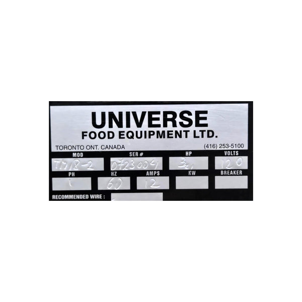 Universe TM18-2 Dough Sheeter