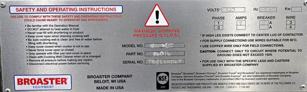 Broaster 1800GH Fryer - Natural Gas