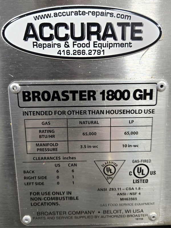 Broaster 1800GH Fryer - Natural Gas