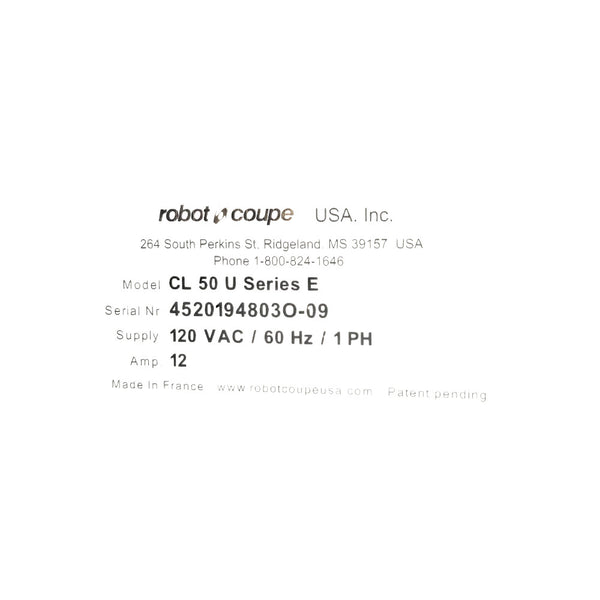 Robot Coupe CL50 U Series E Food Processor