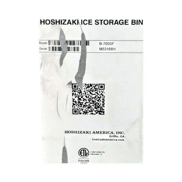 Hoshizaki IM-500SAB Square Cuber Icemaker 489lbs per 24hrs with B-700SF Stainless Steel Ice Storage Bin - Up to 550lbs
