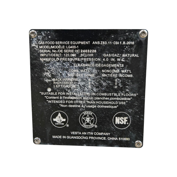 Vulcan LG400-1 Fryer - Nat Gas