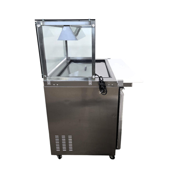 North Air NA-S48 Refrigerated Prep Table - 2 Solid Door - Lighted - Sneeze Guard - 48 Inch