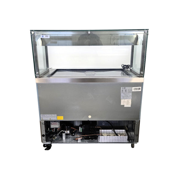 North Air NA-S48 Refrigerated Prep Table - 2 Solid Door - Lighted - Sneeze Guard - 48 Inch