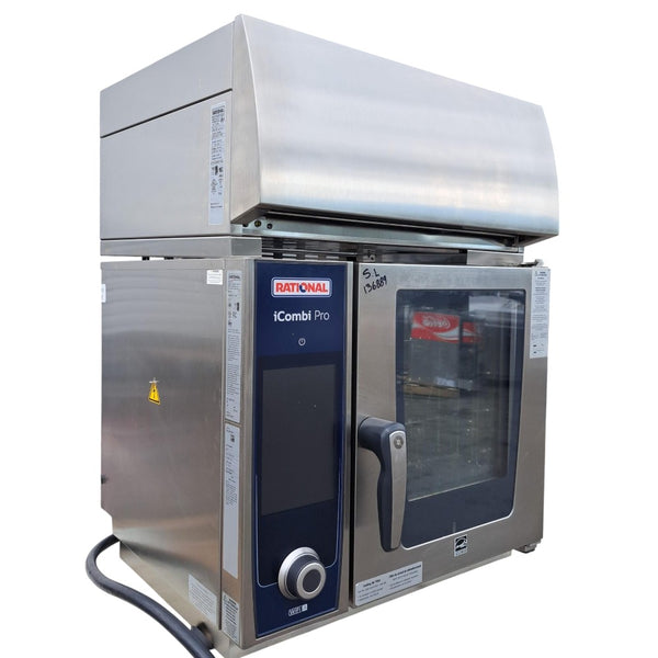Rational LMZ100AE.DAB / UltraVent Plus XS iCombi Pro 4 Pan Half Size Electric Combi Oven with Hood