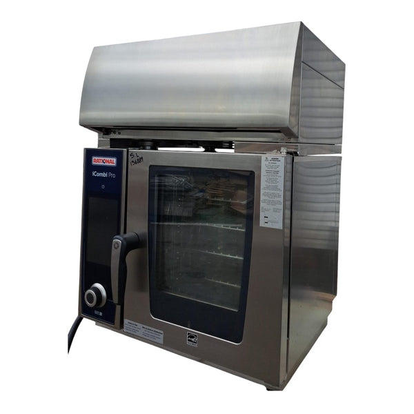 Rational LMZ100AE.DAB / UltraVent Plus XS iCombi Pro 4 Pan Half Size Electric Combi Oven with Hood