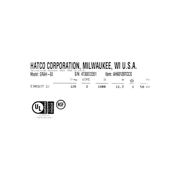 Hatco GRAH-60 Glo-Ray Infrared Heat Strip - 60 Inch