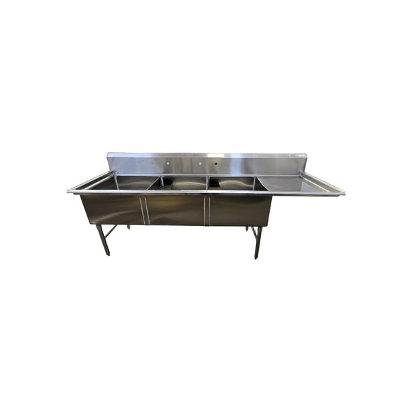 EFI S1824-3R Three Compartment Sink With Right Drain Board