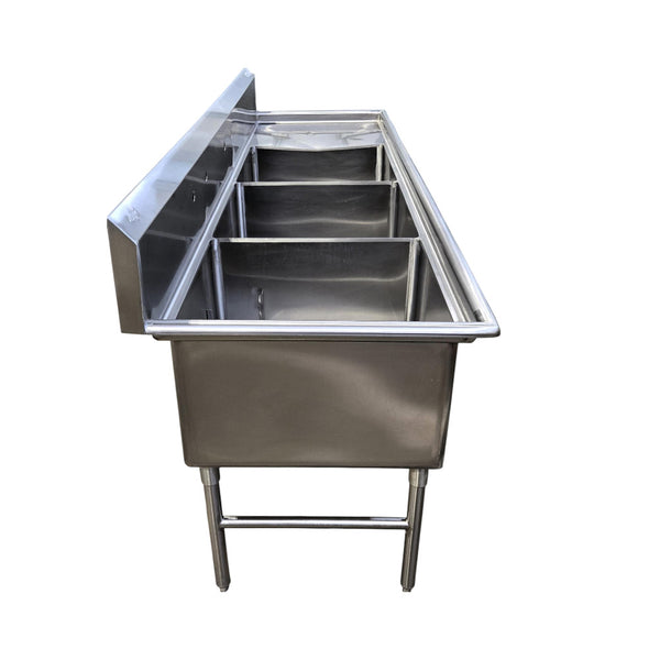 EFI S1824-3R Three Compartment Sink With Right Drain Board