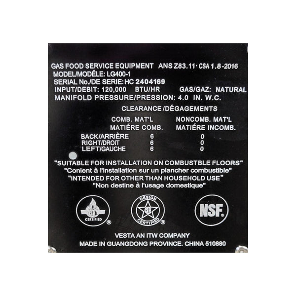 Vulcan LG400-1 Fryer - Natural Gas