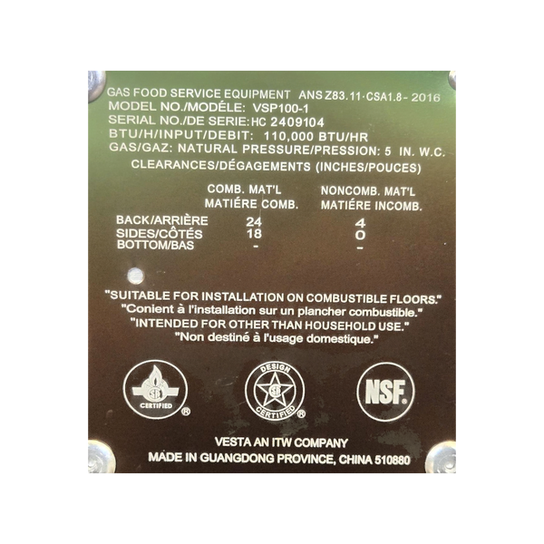 Vulcan VSP100-1 Stock Pot Range - Nat Gas