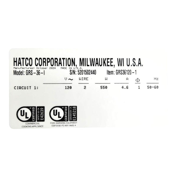 Hatco GRS-36-I Heated Shelf