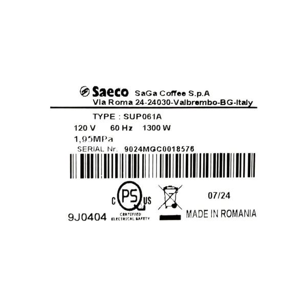 Saeco SUP061A Automatic Espresso Machine