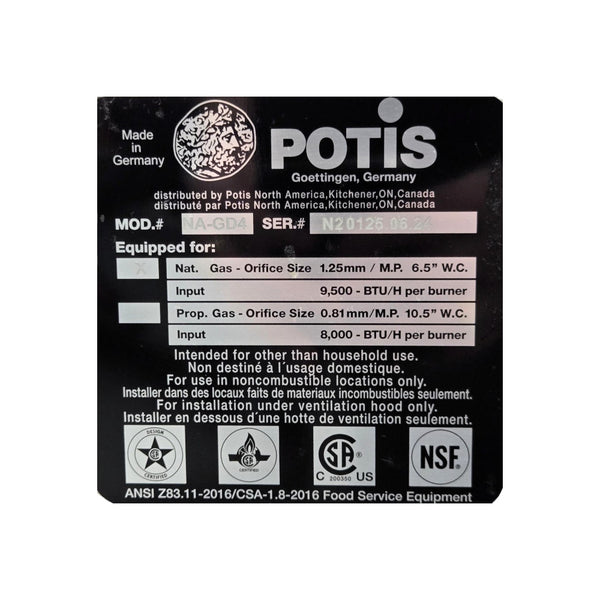 Potis NA-GD4 Shawarma Machine - Natural Gas