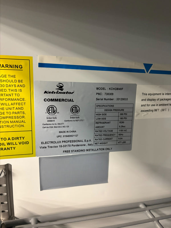 Kelvinator KCHGM48F 2 Door Reach in Freezer