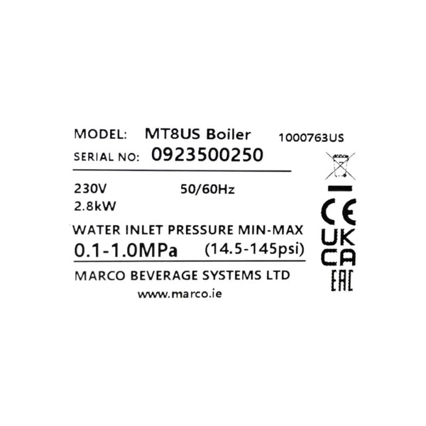 Marco MT8US BOILER Countertop Hot Water Dispenser