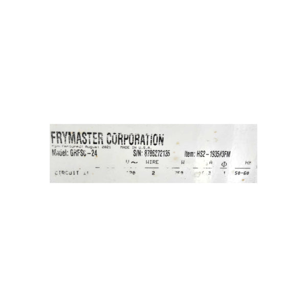 Frymaster GRFSC-24 6'' Overhead Warmer with Fry Station