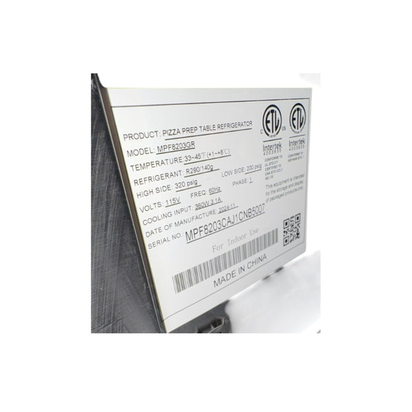 Atosa MPF8203GR Pizza Prep Table - 3 Door - 93 in