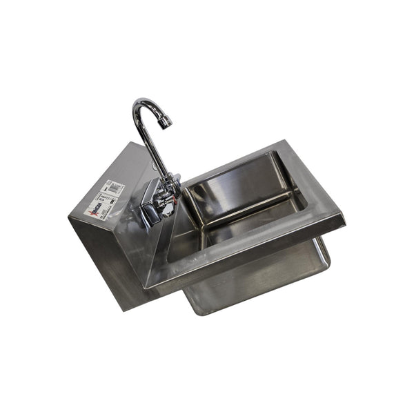 Omcan 44585 Fabricated Hand Sink with 4 Inch Gooseneck Faucet and Drain Basket