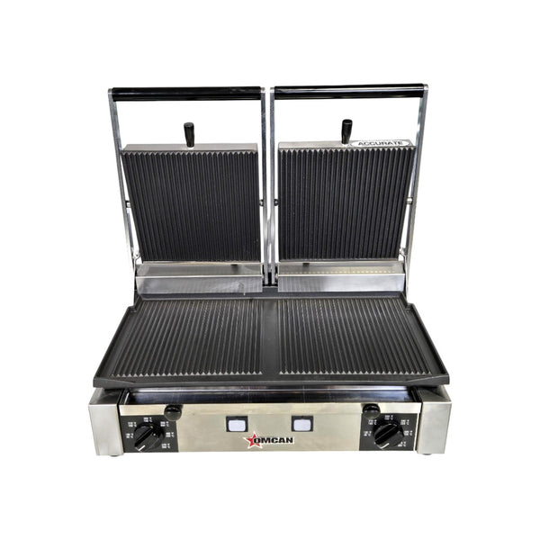 Omcan PDRR-RR Double Panini Grill - 10 x 19''