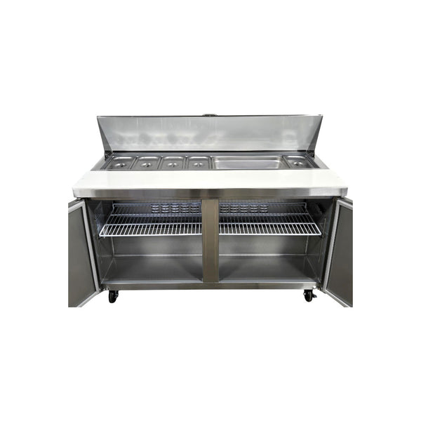 Omcan PT-CN-1524-HC Refrigerated Prep Table - 2 Solid Door - 60 Inch