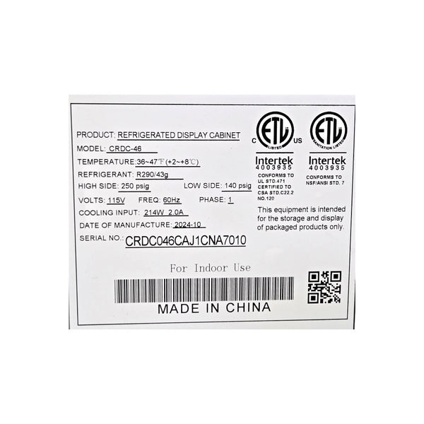 Atosa CRDC-46 Refrigerated Display Case - Countertop