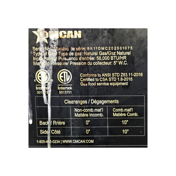 Omcan CE-CN-G24-TP Countertop Gas Griddle - 2 Burners - Thermostatic Control - 24 Inch