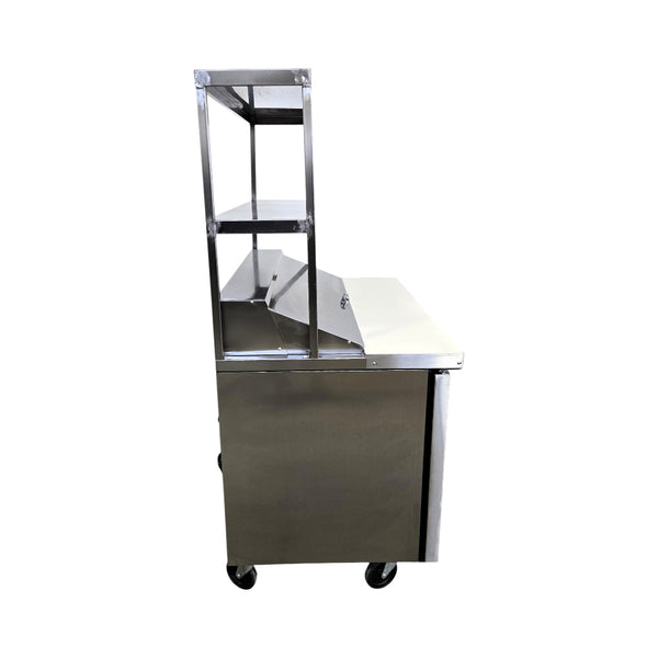 TRUE TSSU-48-12-HC Refrigerated Prep Table with Double Overshelf - 2 Solid Door - 48 Inch