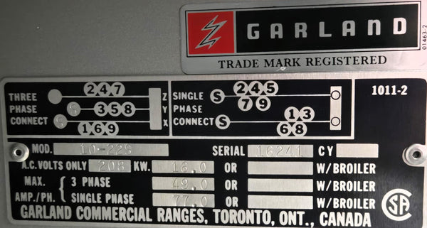 Garland 10-22S Heavy Duty 36 in Electric Griddle with Cabinet
