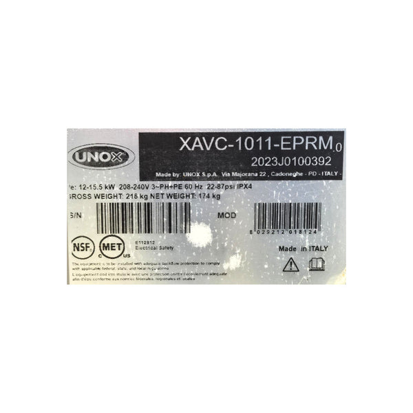 Unox XAVC-1011-EPRM/ XAVHC-HC11 Combi Oven with Ventless Hood