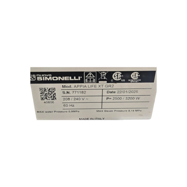 Nuova Simonelli APPIA LIFE XT GR2 Espresso Machine - 2 Group