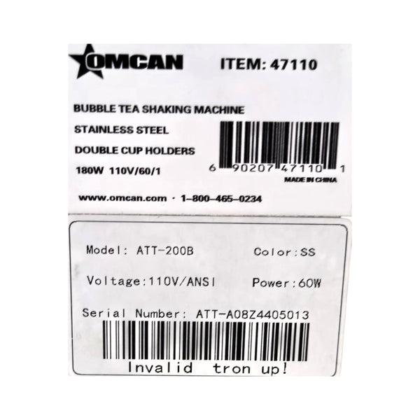 Omcan ATT-200B Drink Shaking Machine with Double Cup Holders