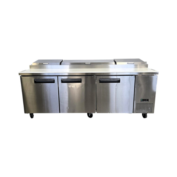 EFI CPDR3-93VC Refrigerated Pizza Prep Table - 3 Solid Door - 93 Inch
