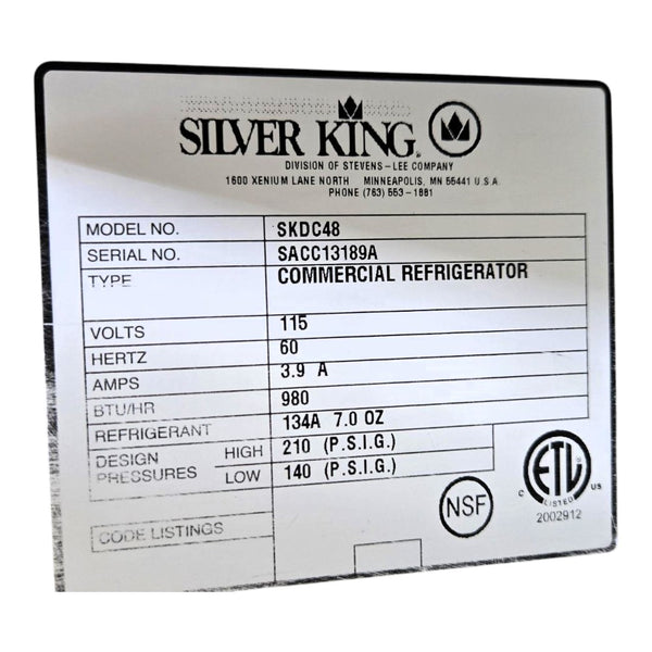 Silverking SKDC48 Refrigerated Countertop Display Case - 48 Inch