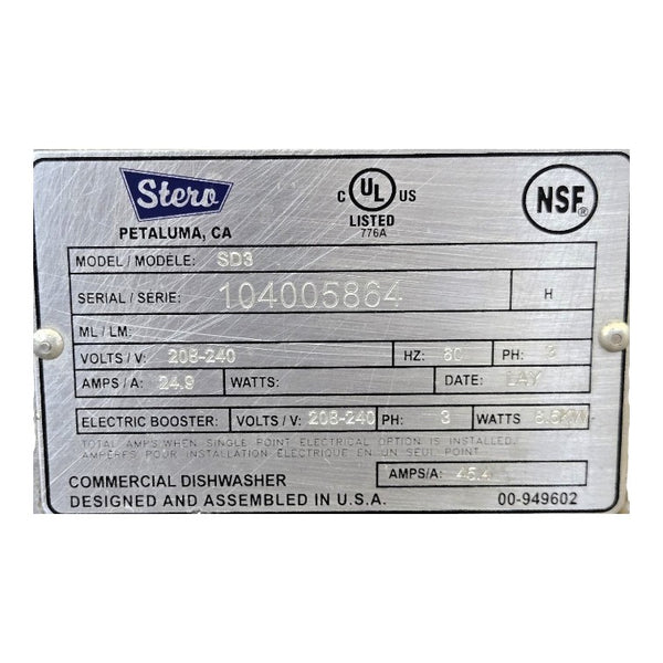 Stero SD3 Dishwasher