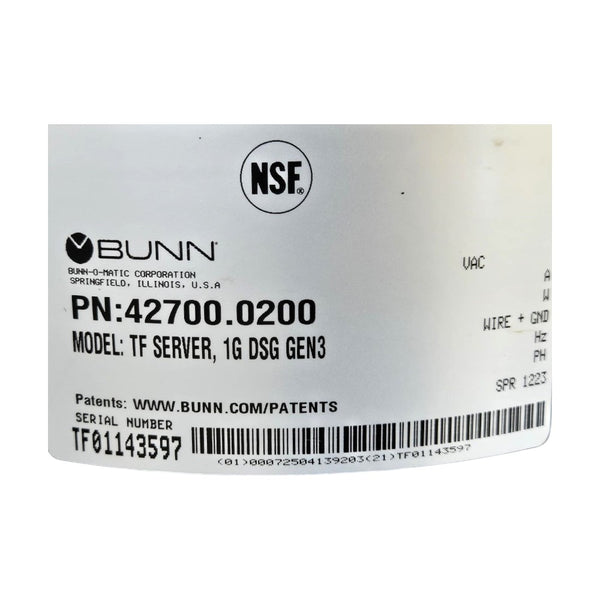 Bunn TF Server 1G DSG GEN3 Server