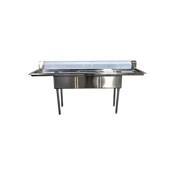 Omcan 3 Well Sink - Left and Right Drainboard - 18''